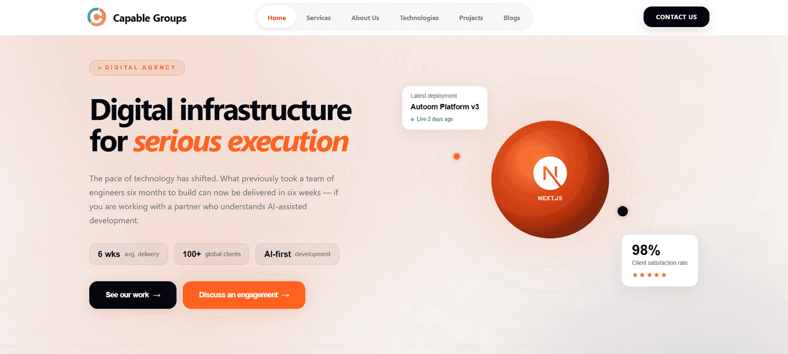 Capable Groups product interface created with Atyuttama